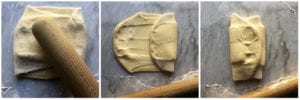 How to make croissants: Creating the second turn of the croissant dough to further thin out the layers of butter and dough.